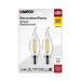 SATCO 5.5 Watt CA10 LED - Clear - Candelabra Base - 2700K - 500 Lumens - 120 Volt - 2-Pack S21846