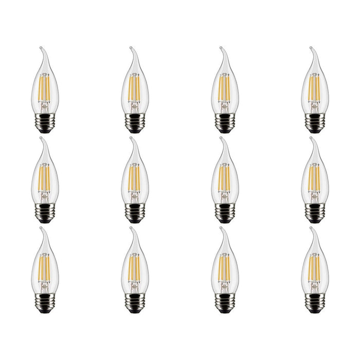 5.5 Watt CA10 LED - Clear - Medium Base - 5000K - 120 Volt - 2-Card - 12-Pack