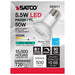 SATCO 5.5 Watt PAR20 LED - 90 CRI - 4000K - 40 deg. Beam Angle - Medium base - 120 Volt S22211