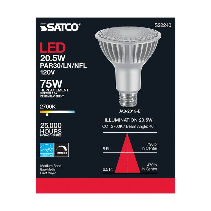 SATCO 20.5 Watt PAR30 High Lumen LED - Long Neck - 2700K - Medium base - 120 Volt S22240