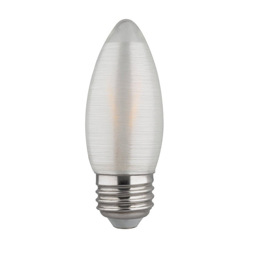 SATCO 2 Watt C11 LED - Satin Spun - Clear - Medium base - 2700K - 120 Lumens - 120 Volt - Carded S22703