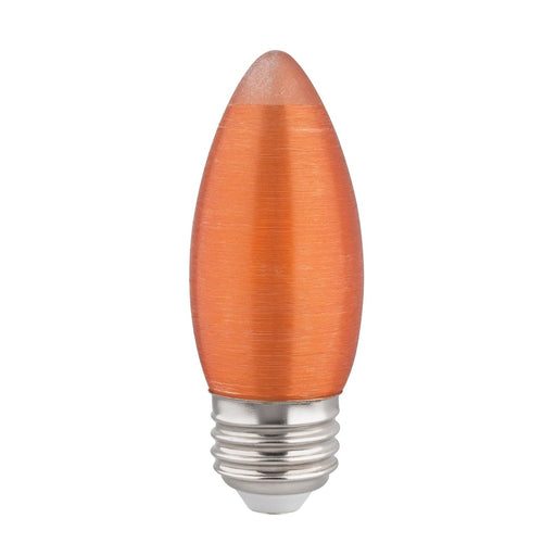 SATCO 2 Watt C11 LED - Satin Spun - Amber - Medium base - 2100K - 100 Lumens - 120 Volt - Carded S22707