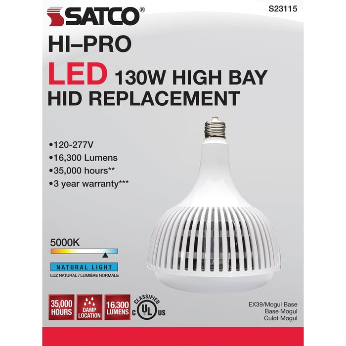 Hi-Pro 130 Watt - LED HID Replacement - 5000K - Mogul extended base - Type B Ballast Bypass -120-277 Volt - Dimmable S23115