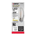 SATCO 2 Watt C11 LED - Satin Spun - Clear - Medium base - 2700K - 120 Lumens - 120 Volt S23403