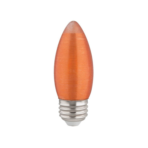 SATCO 2 Watt C11 LED - Satin Spun - Amber - Medium base - 2100K - 100 Lumens - 120 Volt S23407