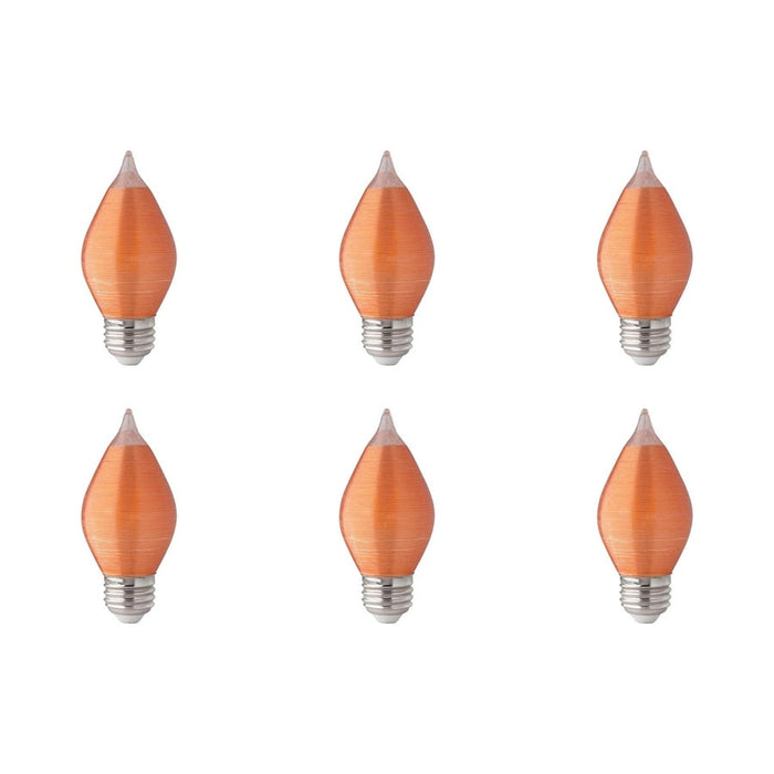 4W C15 LED - Satin Spun - Amber - Medium base - 2100K - 240 Lumens - 120V - 6-Pack