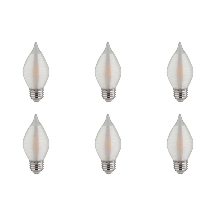 4 Watt C15 LED - Satin Spun - Clear - Medium base - 2700K - 300 Lumens - 120 Volt - 6-Pack