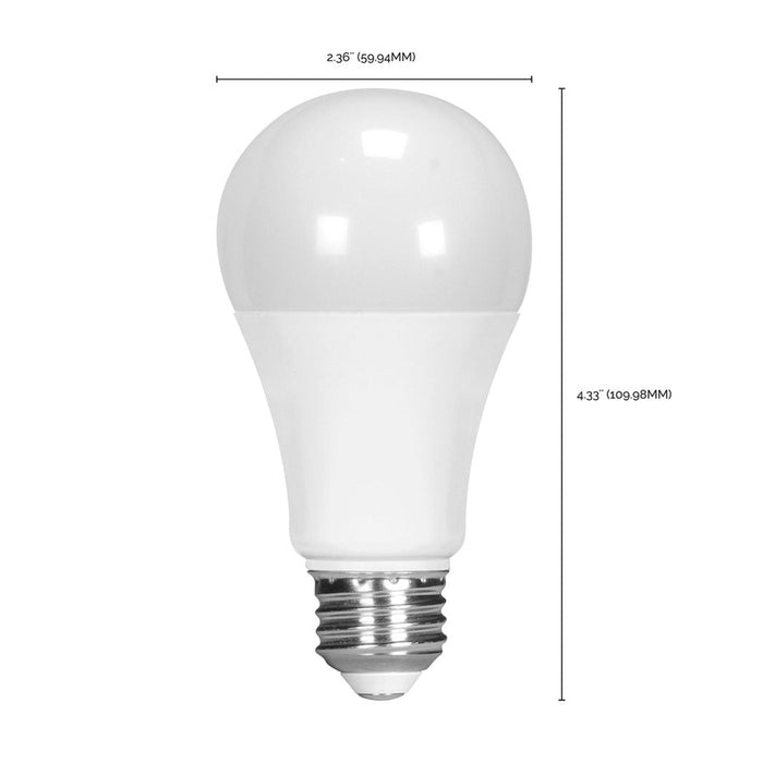 SATCO 11.5 Watt - A19 LED - 90CRI - 4000K - Medium base - 220 deg. Beam Angle - 120 Volt - 1100 Lumens - CEC S28483