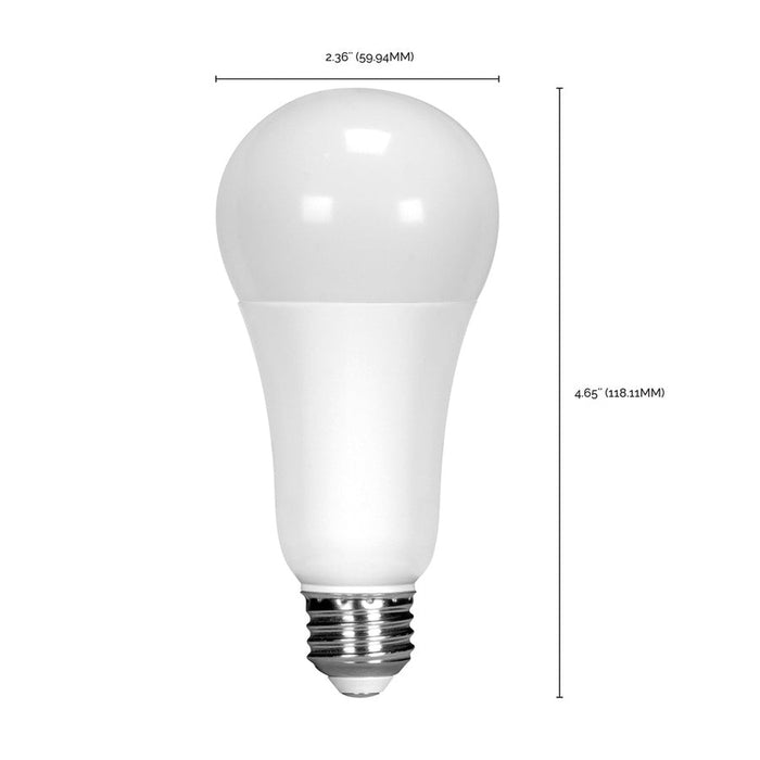 SATCO 16.5 Watt - A19 LED - 90CRI - 4000K - Medium base - 220 deg. Beam Angle - 120 Volt - 1600 Lumens - CEC S28486