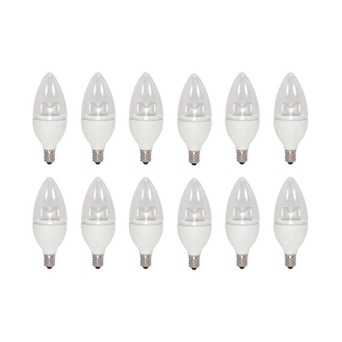 3.5W LED Candle - 3000K - Candelabra base - 120V - 12-Pack