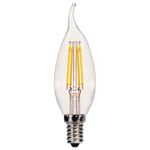 SATCO 4 Watt CA11 LED - Clear - Candelabra base - 2700K - 350 Lumens - 120 Volt - Carded S28614