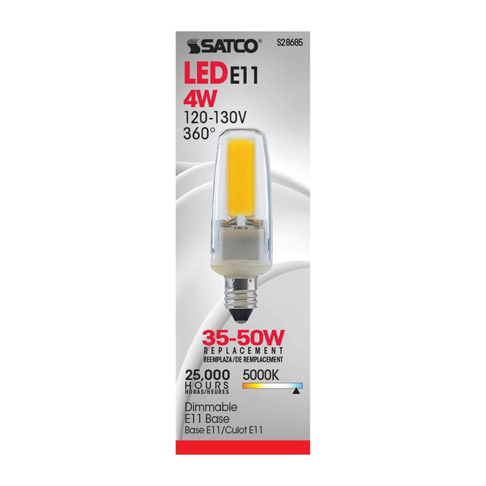 SATCO 4 Watt - LED - 5000K - Clear - Mini Candelabra base - 120-130 Volt S28685