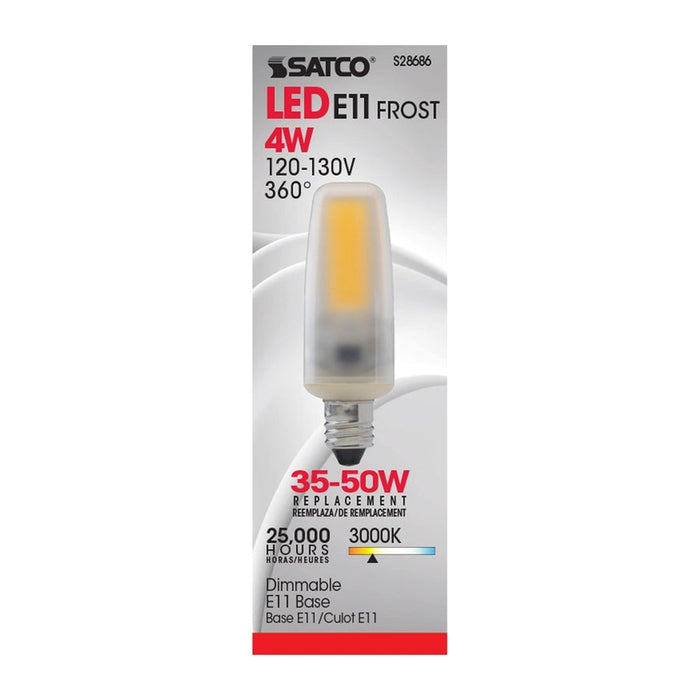 SATCO 4 Watt - LED - 3000K - Frosted - Mini Candelabra base - 120-130 Volt S28686