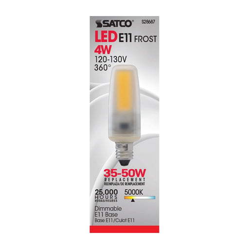 SATCO 4 Watt - LED - 5000K - Frosted - Mini Candelabra base - 120-130 Volt S28687