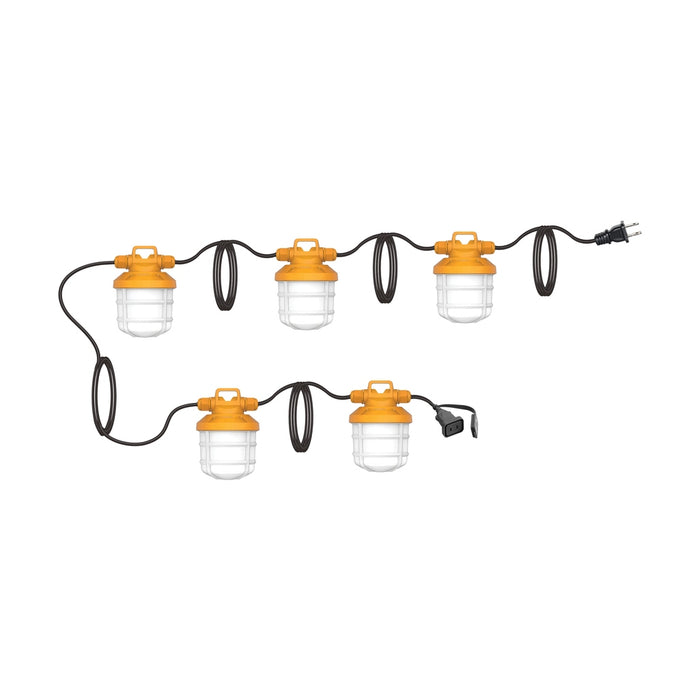 50 Watt LED High-Lumen Industrial / Commercial String Light - 5 Inter-Connected Lamps - 5000K