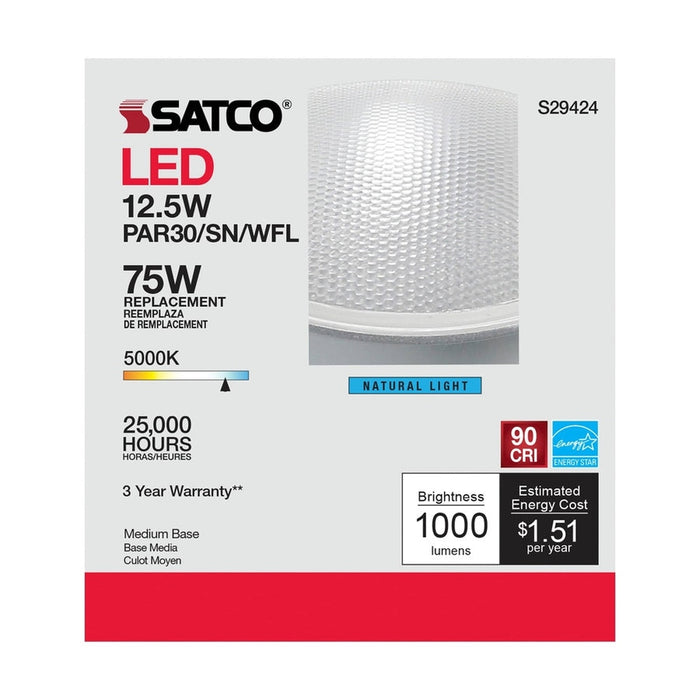 SATCO 12.5 Watt - PAR30SN LED - 5000K - 60 deg. Beam Angle - Medium base - 120 Volt S29424