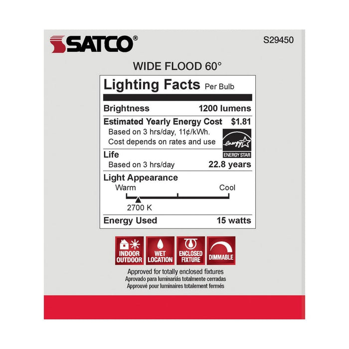 15 Watt - PAR38 LED - 2700K - 60 deg. Beam Angle - Medium base - 120 Volt - 6-Pack