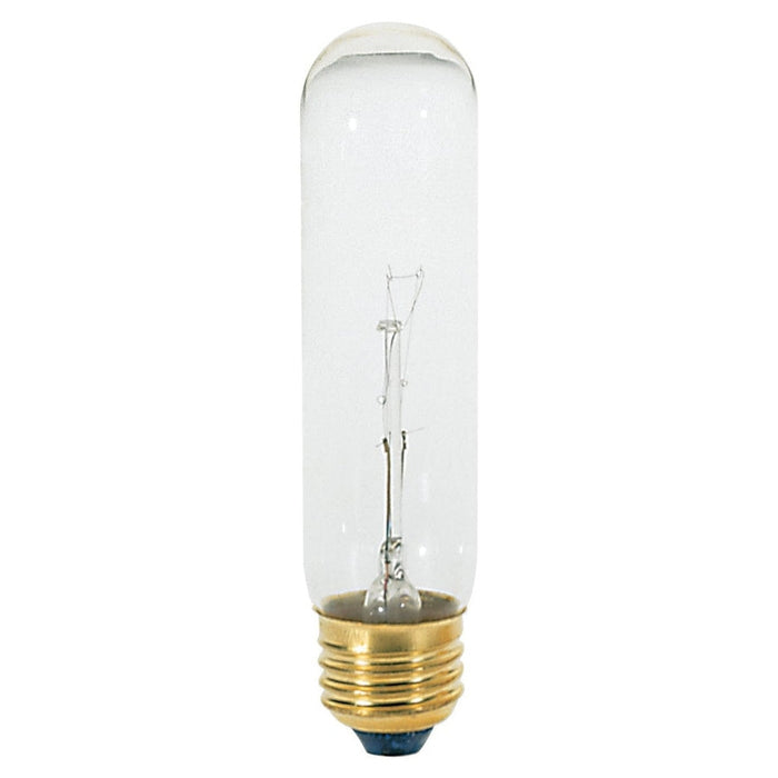 SATCO 25 Watt T10 Incandescent - Clear - 2000 Average rated hours - 200 Lumens - Medium base - 120 Volt - Carded S3700