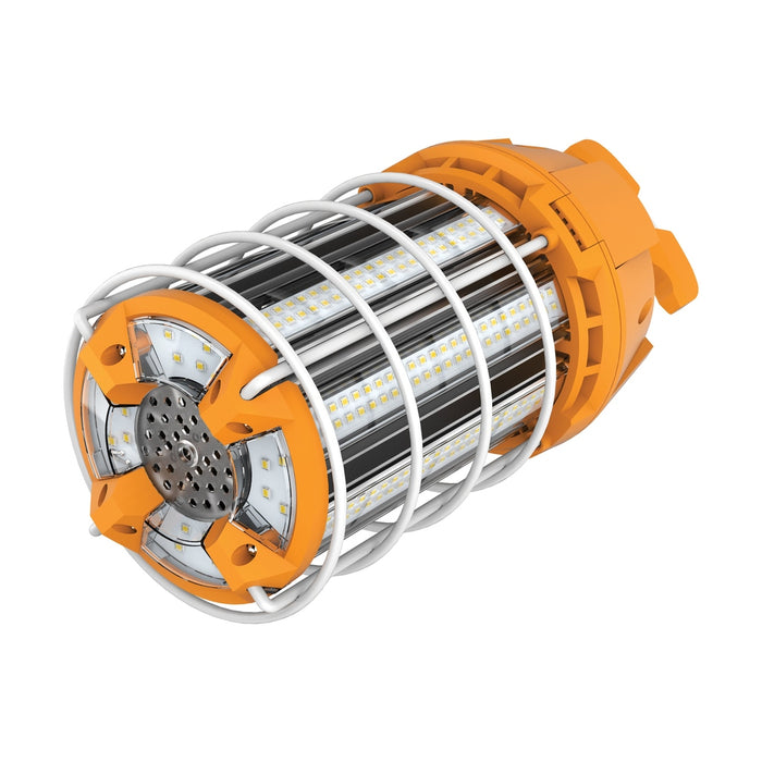 150 Watt LED Hi-Lumen temporary Hi-Bay Caged lamp - 5000K - Integrated Cord / Plug & Hook - 120 Volt