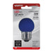 SATCO 1.2 Watt LED - S11 - Ceramic Blue - Medium base - 120 Volt - Carded S9162