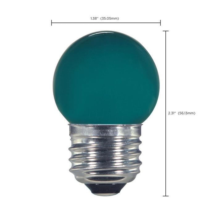 1.2 Watt LED - S11 - Ceramic Green - Medium base - 120 Volt - Carded - 12-Pack