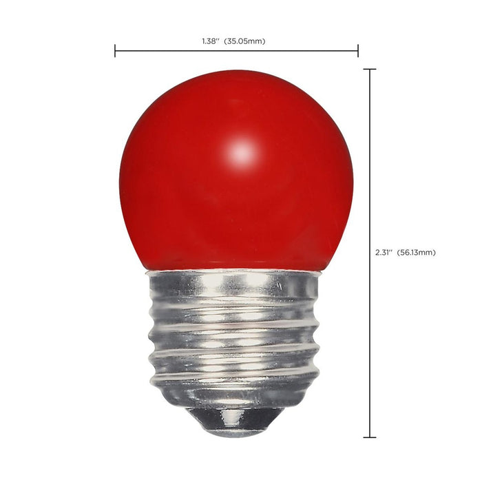 1.2 Watt LED - S11 - Ceramic Red - Medium base - 120 Volt - Carded - 12-Pack