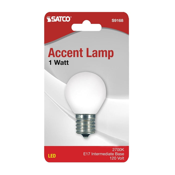 SATCO 1 Watt LED - S11 - White - 2700K - Intermediate base - 120 Volt - Carded S9168