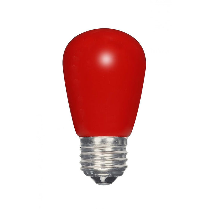 1.4 Watt LED - S14 - Ceramic Red - Medium base - 120 Volt - Carded - 12-Pack