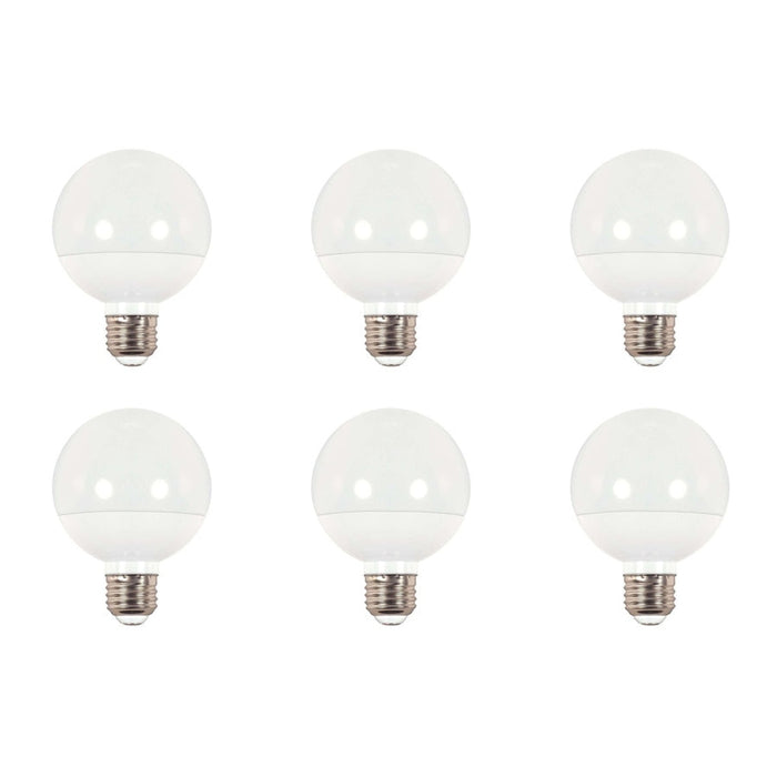 6W - G25 Globe LED - 4000K - Medium base - 120V - 6PK