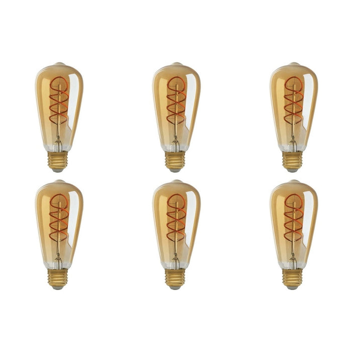 4.5W ST19 LED - Amber - Medium base - 2000K - 260 Lumens - 120V - 6-Pack