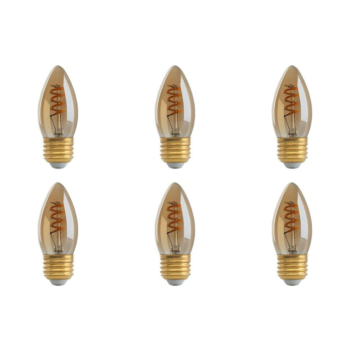 2.3W B10 LED - Amber - Medium base - 2000K - 120 Lumens - 120V - 6PK