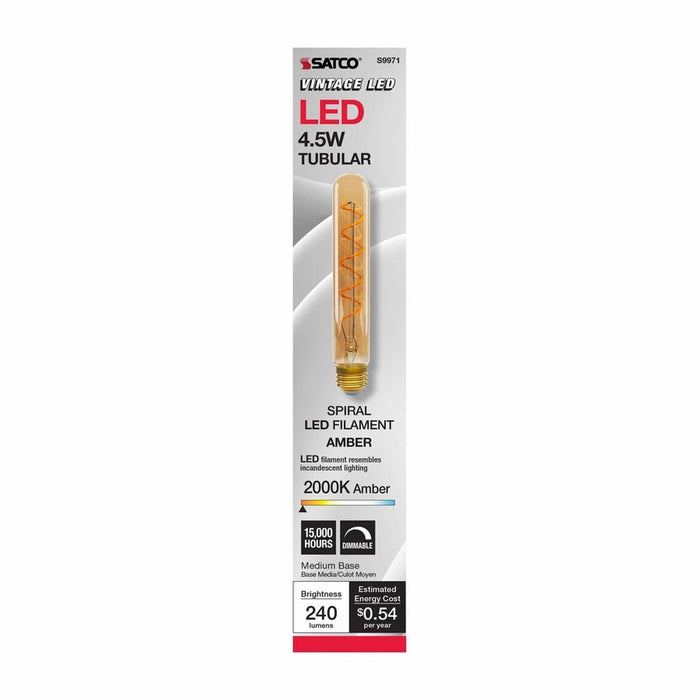 SATCO 4.5 Watt T9 LED - Amber - Medium base - 2000K - 240 Lumens - 120 Volt S9971