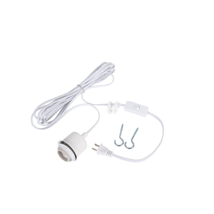 Swag Hardware Kit 15' White Cord w/Socket in White