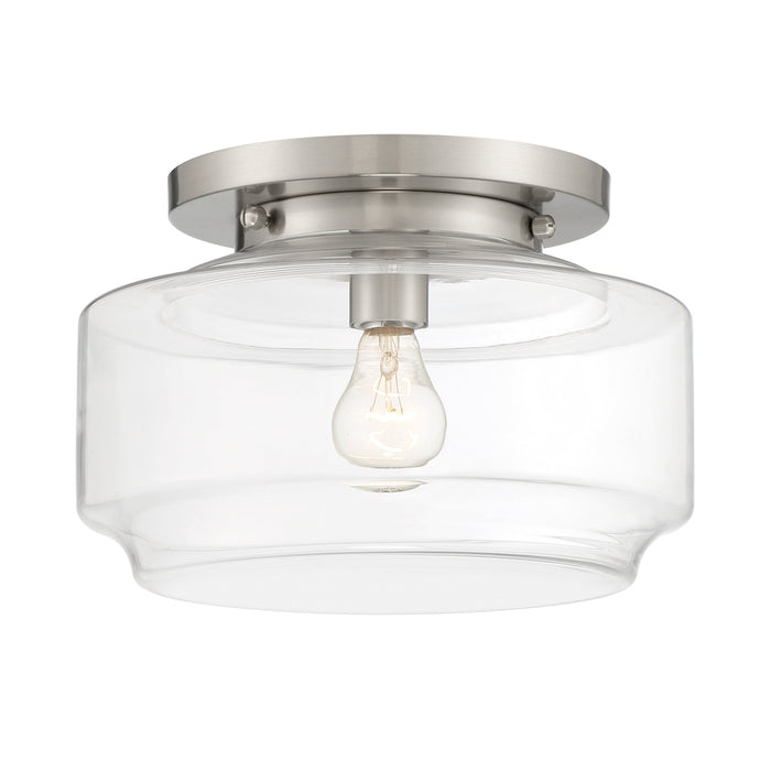 Peri 1 Light 12" Flushmount in Brushed Polished Nickel