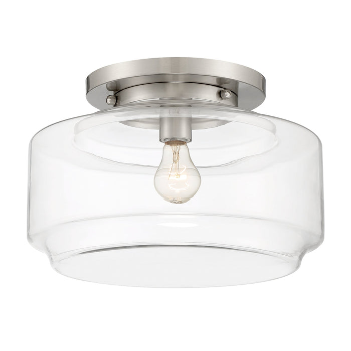 Peri 1 Light 14" Flushmount in Brushed Polished Nickel