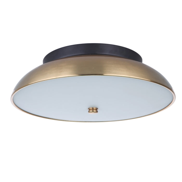 Soul 1 Light 12.5" LED Flushmount in Flat Black/Satin Brass