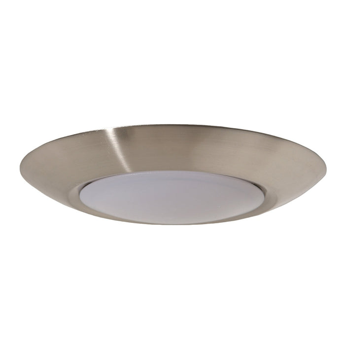 Slim Line 1 Light 4" LED Flushmount in Brushed Polished Nickel (6" Overall Diameter)