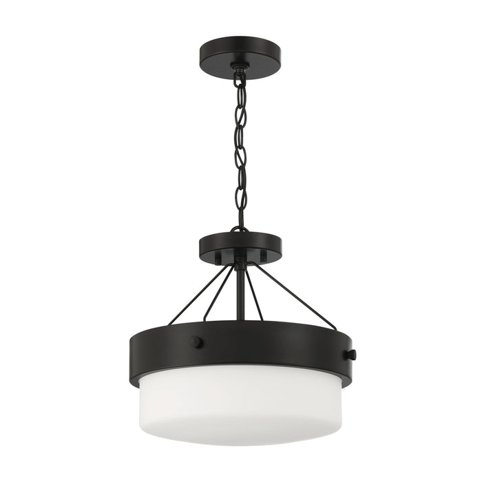 Craftmade Oak Street 2 Light Convertible Semi Flush in Flat Black