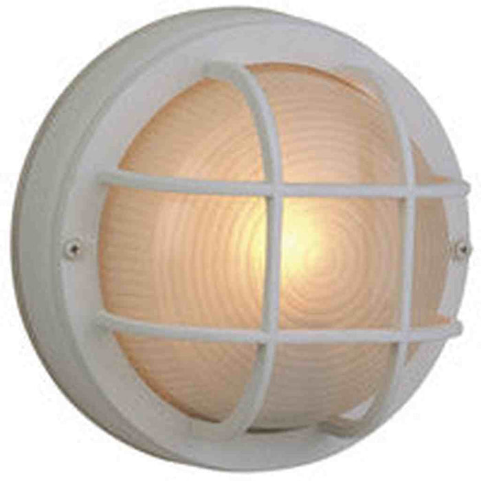 Round Bulkhead 1 Light Small Flush/Wall Mount in Textured White