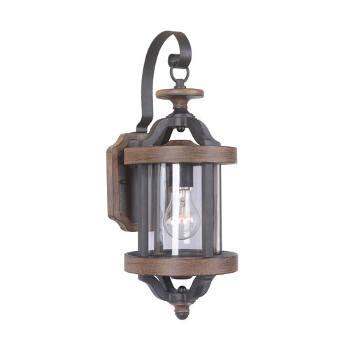 Craftmade Ashwood 1 Light Small Outdoor Wall Lantern in Textured Black/Whiskey Barrel