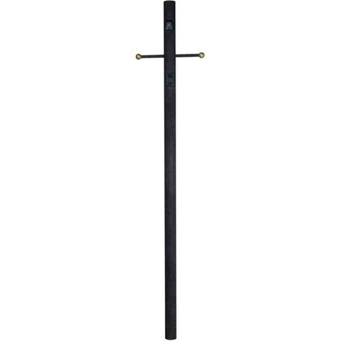 84" Smooth Direct Burial Post w/ Photocell & Convenience Outlet in Textured Black