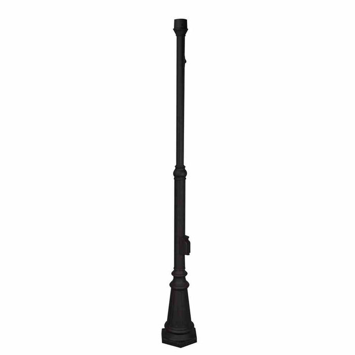 80" Pad Mount Post w/Photocell & Outlet in Textured Black