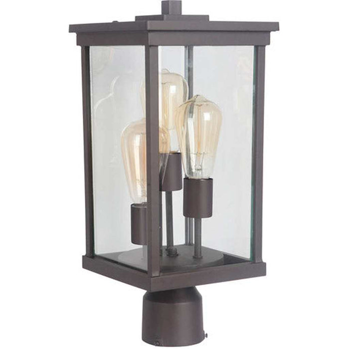 Riviera III 3 Light Large Outdoor Post Mount in Oiled Bronze Outdoor