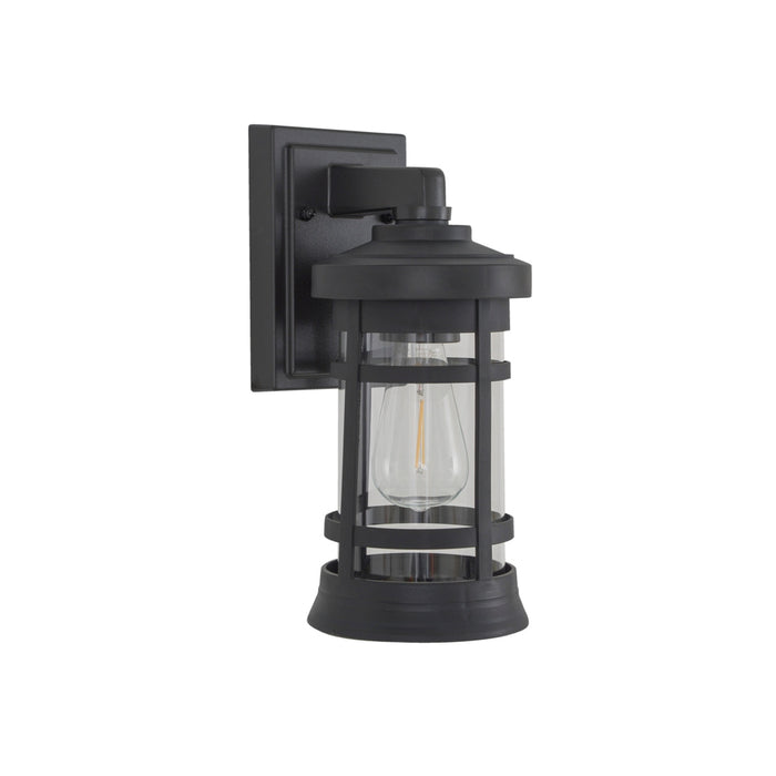 Resilience Small Outdoor Lantern in Textured Black, Clear Lens