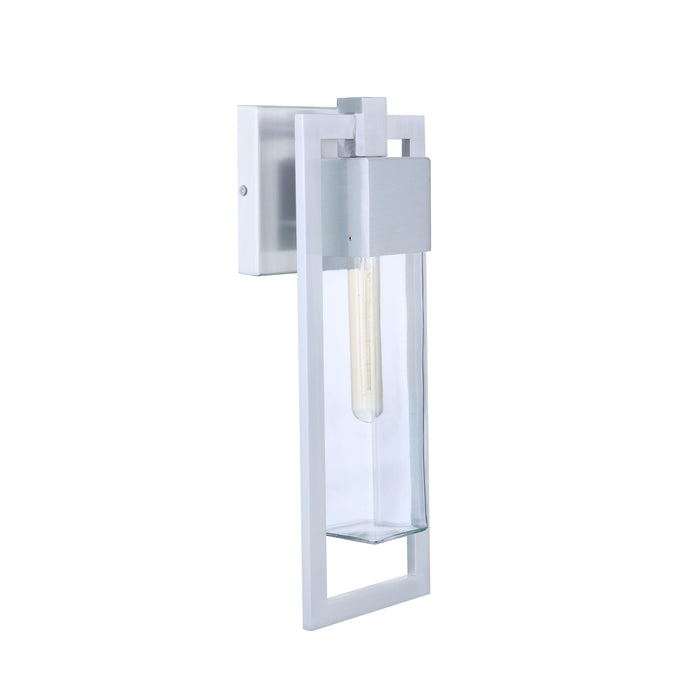 Perimeter 1 Light Medium Outdoor Wall Lantern in Satin Aluminum