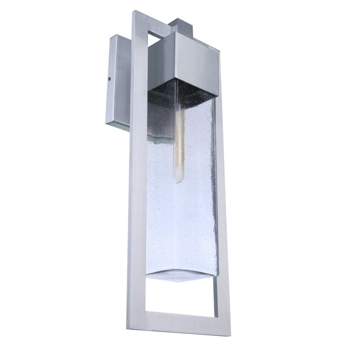 Perimeter 1 Light Large Outdoor Wall Lantern in Satin Aluminum