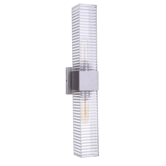 Ridge 24" 2 Light Outdoor Wall Sconce in Satin Aluminum