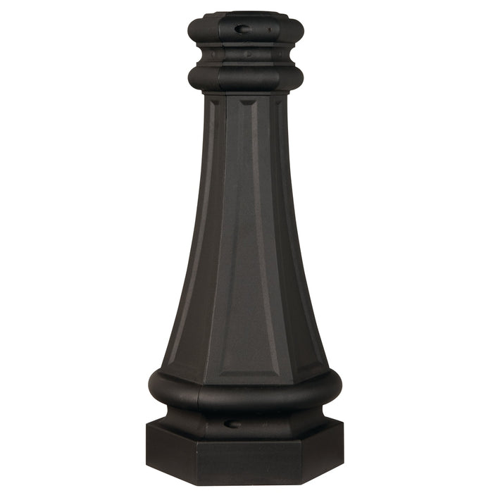 22.5" Fluted Direct Burial Post Wrap in Textured Black