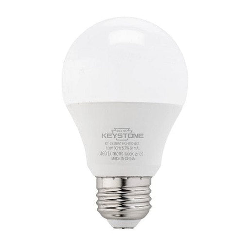 Keystone A19 Omni-Directional Bulb, 40W Equivalent, E26 Medium Base, 3000K, 80 CRI, Non Dimming, Generation 2 KT-LED6A19-O-830-ND /G2